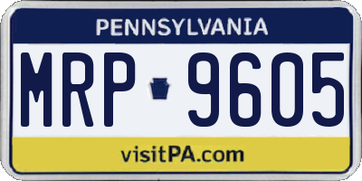 PA license plate MRP9605