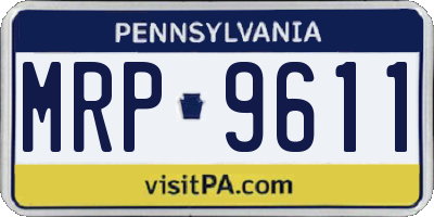 PA license plate MRP9611