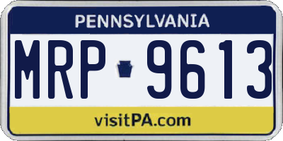 PA license plate MRP9613