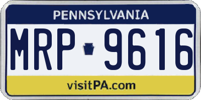 PA license plate MRP9616