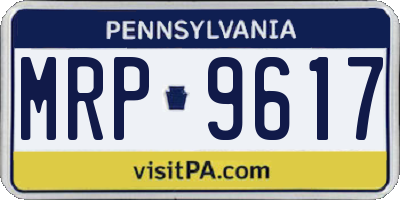 PA license plate MRP9617