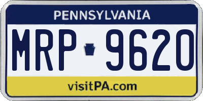 PA license plate MRP9620
