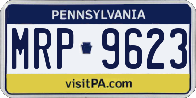 PA license plate MRP9623