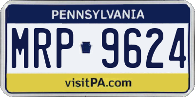 PA license plate MRP9624