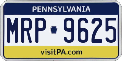 PA license plate MRP9625