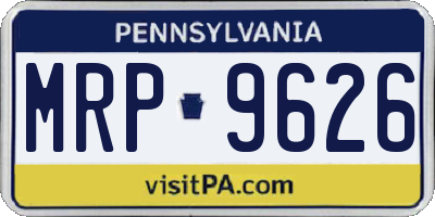 PA license plate MRP9626