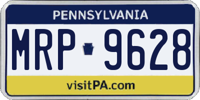 PA license plate MRP9628