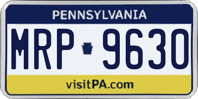 PA license plate MRP9630