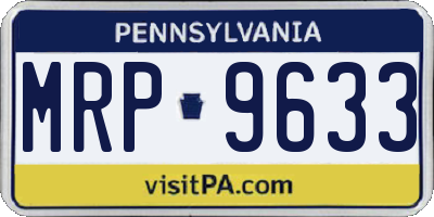 PA license plate MRP9633