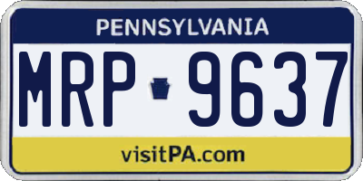 PA license plate MRP9637