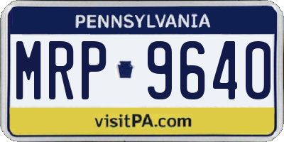 PA license plate MRP9640