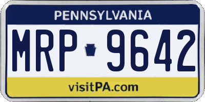 PA license plate MRP9642