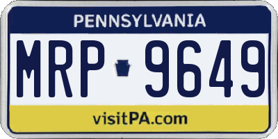 PA license plate MRP9649