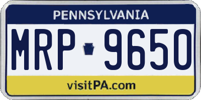 PA license plate MRP9650