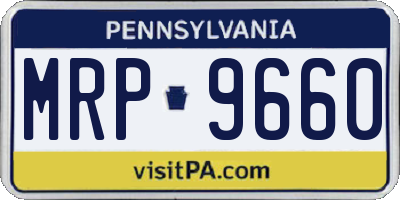 PA license plate MRP9660