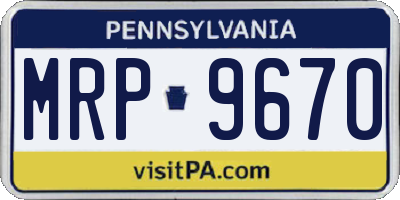 PA license plate MRP9670