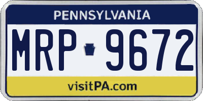 PA license plate MRP9672