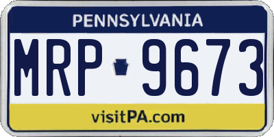 PA license plate MRP9673