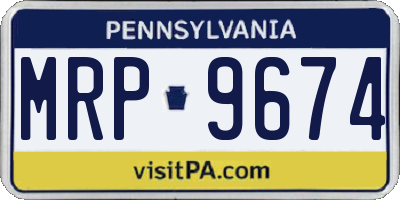 PA license plate MRP9674