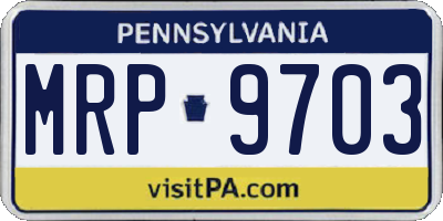 PA license plate MRP9703
