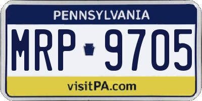 PA license plate MRP9705