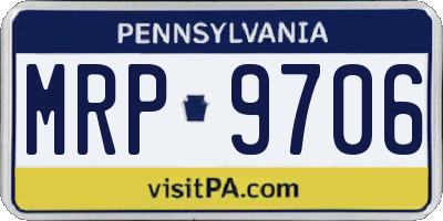 PA license plate MRP9706