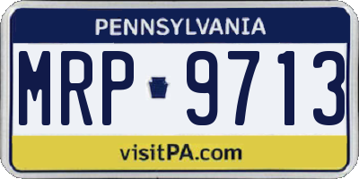 PA license plate MRP9713