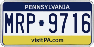 PA license plate MRP9716