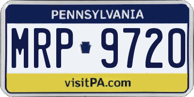PA license plate MRP9720