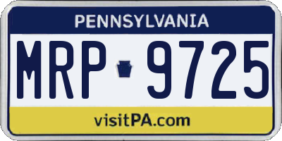 PA license plate MRP9725