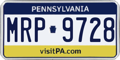 PA license plate MRP9728
