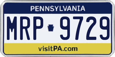 PA license plate MRP9729