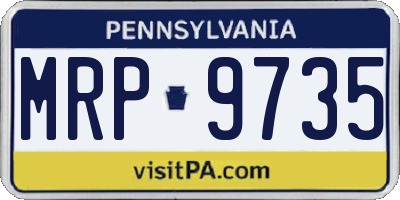 PA license plate MRP9735