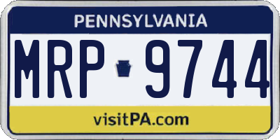 PA license plate MRP9744