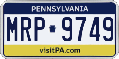 PA license plate MRP9749