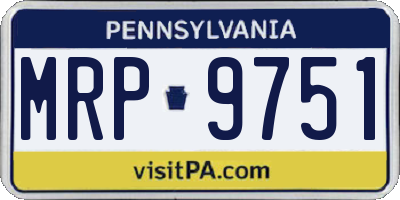 PA license plate MRP9751
