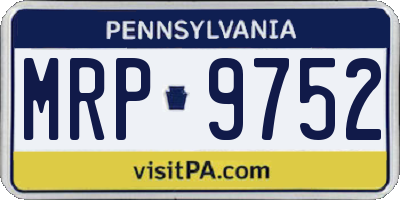 PA license plate MRP9752