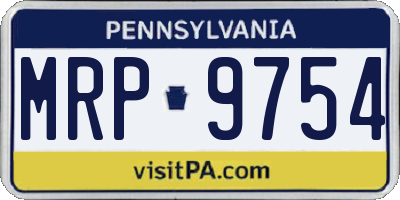 PA license plate MRP9754
