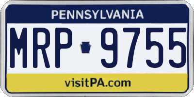 PA license plate MRP9755