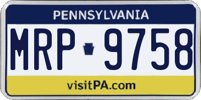 PA license plate MRP9758