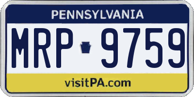 PA license plate MRP9759