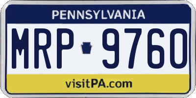 PA license plate MRP9760