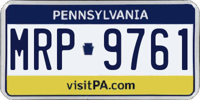 PA license plate MRP9761