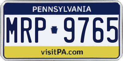 PA license plate MRP9765