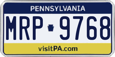 PA license plate MRP9768