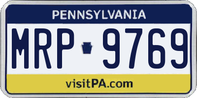 PA license plate MRP9769
