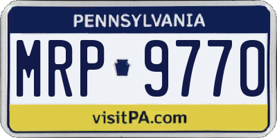 PA license plate MRP9770