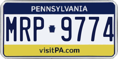 PA license plate MRP9774