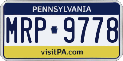 PA license plate MRP9778