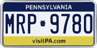 PA license plate MRP9780